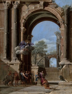 Saint Peter Baptizing the centurion and the Arch of Titus